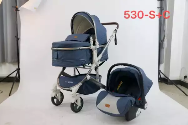Коляска 2 в 1 LUXMOM 530-S+C, синий